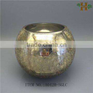 crackled design round glass bowl vase factory