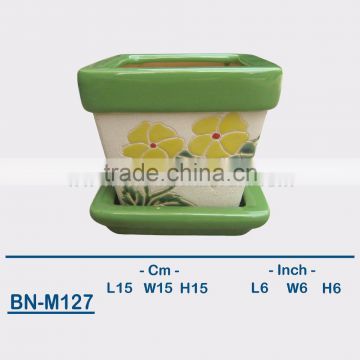 Vietnamese Ceramic Sandblasting Mini Flower Pot BN-M127