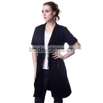 Spring Women's Casual Trench Coat Solid long sleeves Turn-down Collar Outerwear Open Stitch Thin Loose Coat