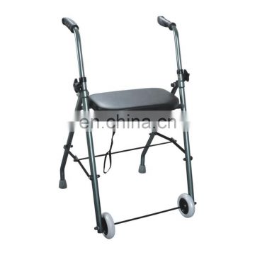 high quality 2 wheels stand up folding adjustable mobility cerebral elderly adult aids rollator walker for disabled people