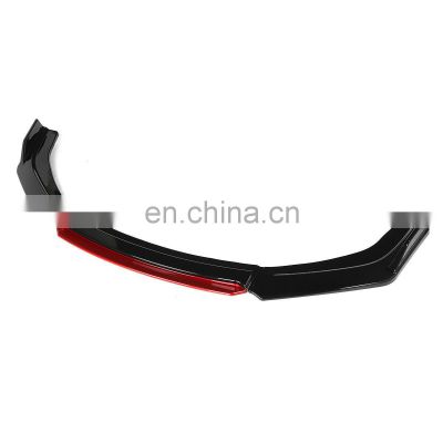 Honghang Hot Black Red Carbon Fiber Universal Front Bumper Lip For All Cars