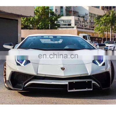 Runde Half Carbon Fiber Front Bumper Rear Bumper Rear Lip Spoiler For Lamborghini Aventador LP700 Upgrade LP750 Body Kit