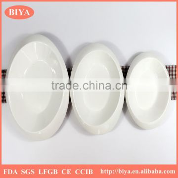 restaurant oval plate ceramic strengthen porcelain durable porcelain modern design different size soup plate