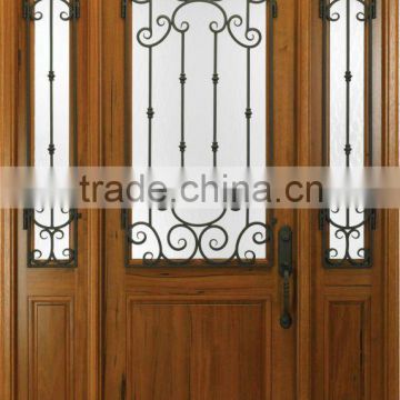Wrought Iron Front Doors Design With Side Lites DJ-S9100WST-2