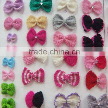 handmade bowknot flower decorative handmade flowers for dressesfor dress& hair accessories knitting bowknot flower