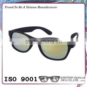 Popular sell style light pc material soft touched rubber sunglasses with mirror