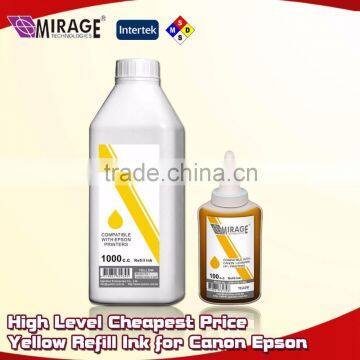 High Level Cheapest Price Yellow Refill Ink for Canon Epson