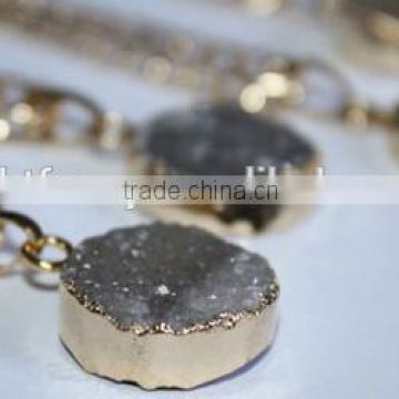 Mini Druzy Gold Necklace Druzy Necklace,Natural Stone Necklace,Simple Druzy Necklace ,Boho Druzy Necklace