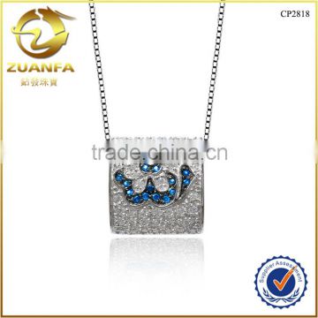 european charm bead pendant shining AAA cubic zirconia micro paved silver jewellry