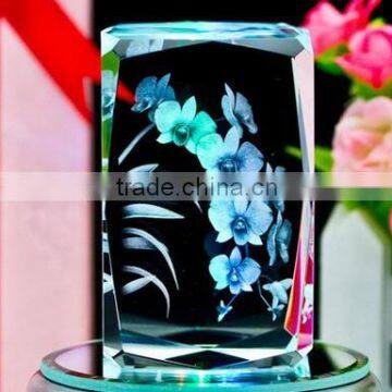 3d laser engraving customized crystal of block for indian gifts