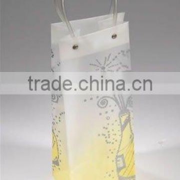 PVC tube handle wine bottle plastic bag