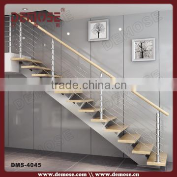 discount wooden staircase with stainless steel railing
