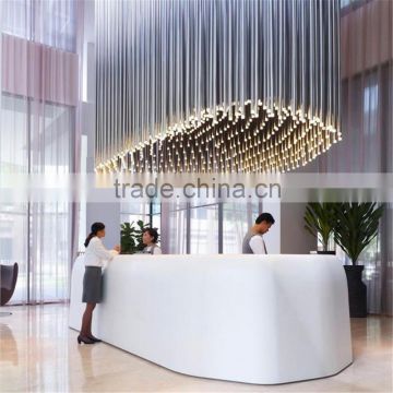 2015 morden design High gloss solid surface lobby reception furniture