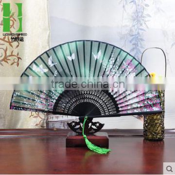 colorful custom folding bamboo hand fan design