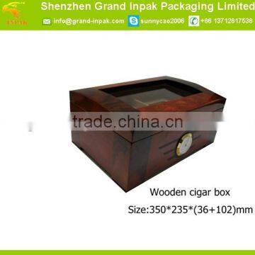 Piano Finish Wooden Cigar Storage Gift Box with Glass window