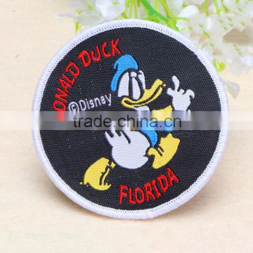 hot selling custon high quality Duck iron on woven patch/woven badge