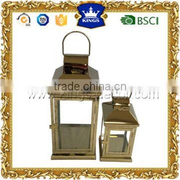 Ornate gold metal stainless steel lantern/candle holder SSL3074-SM