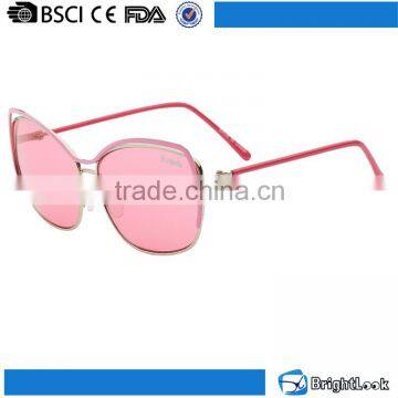 Novelty design colorful frame pink fashion girls sunglasses
