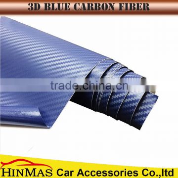 Hinmas 2016 new product car vinyl 3d carbon fiber vinyl blue 1.52*30m