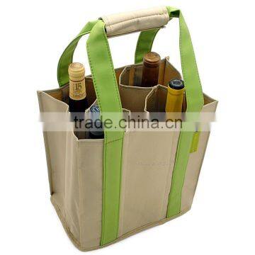 hot sale easy carrying bottles canvas wine bag