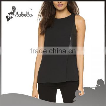 2016 new products black top leather tops