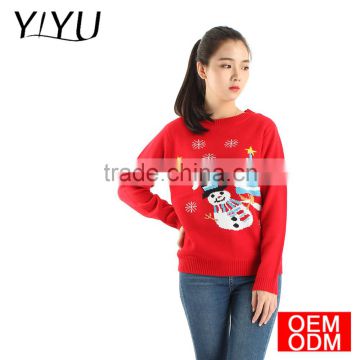 2017 Casaul women round neck bad snowman ugly christmas sweater