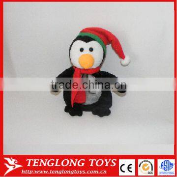 New arrival Hot Selling Plush Christmas Stuffed Penguin Toy with hat and scarf