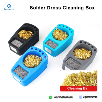 Solder slag box holder for cleaning solder and rosin residues