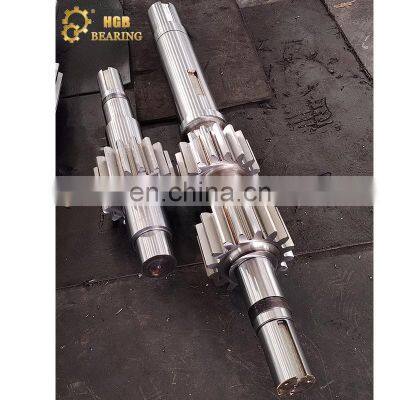 1.6580 30CrNiMo8 large gear shaft pinion shaft for cement kiln girth gear with teeth lapping grinding