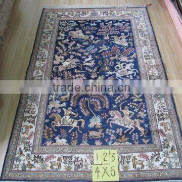 Persia style handmade silk kazakhstan silk rug