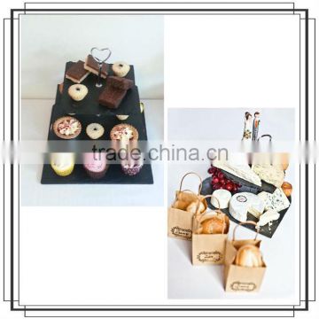 Nature slate stone sweet food stand/wedding bread stand
