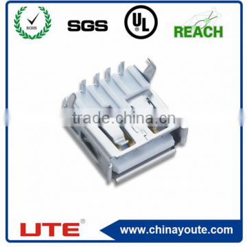 USB2.0 female connector, A type, right angle, 4pin, L=14mm