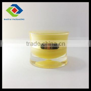 30gm waist shape yellow acrylic jar for whitening cream,recyclied creams packaging