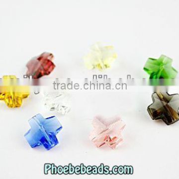 Wholesale New Arrival Transparent Cross Crystal Glass Beads In Bulk PMC-CB006