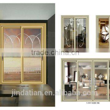 Golden frame aluminium door