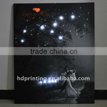 dancing girl lighted canvas art in night