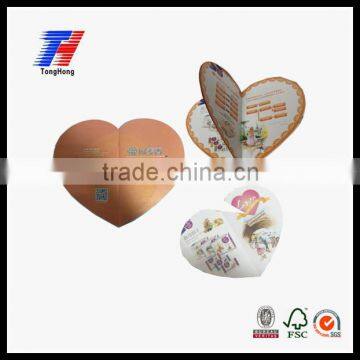 Customized book /cataloge /photo album/ photography /magazine printing heart shape wholesale