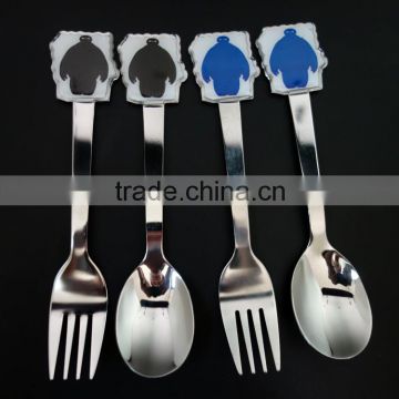 Cartoon stainless steel cutlery set with unique box