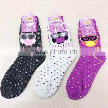 Wholesale 2016 Owl Anti Slip Cheap Fleece Lined Trampoline Socks