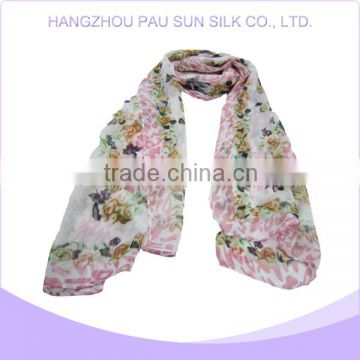 Latest design printing large square silk scarf
