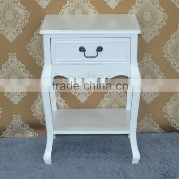 Novel design white color living room mdf wooden nightstand with 2 drawer