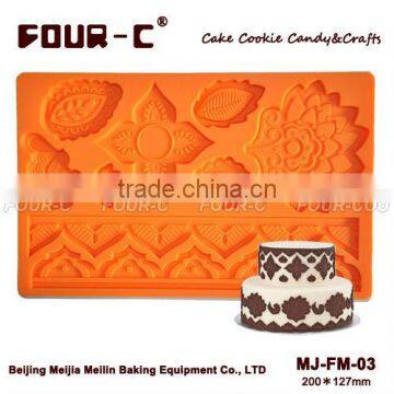 Global silicone fondant mould,impression gum paste mould