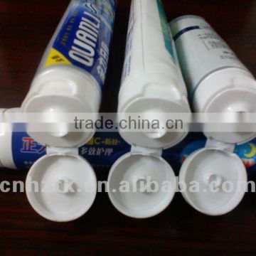 plastic 3 color laminated collapsible toothpaste tube