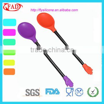 Colorful With Small Handle Cute Shape High Quality Silicone Food Spoons