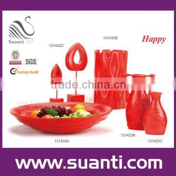 Red wedding resin fruit bowl/paltes /Vase