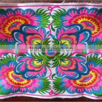 2016 new arrival white canvas thailand embroidered fabric