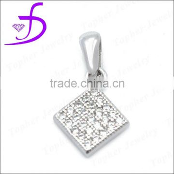Wholesale gemstone 925 sterling silver square shape pendant