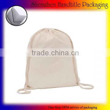 Recycling natural unbleached wholesale cotton fabric drawstring bag