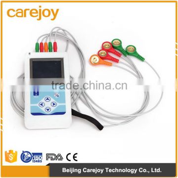 CE Approved high grade 3-lead Color LCD Holter 24-hours recorder System ecg holter monitor with Software-Cardioscope