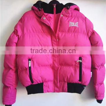 Cheap girl jacket kids winter padded jacket with hood stocklots